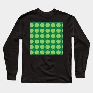 Green Polka Dots Seamless Repeat Pattern Long Sleeve T-Shirt